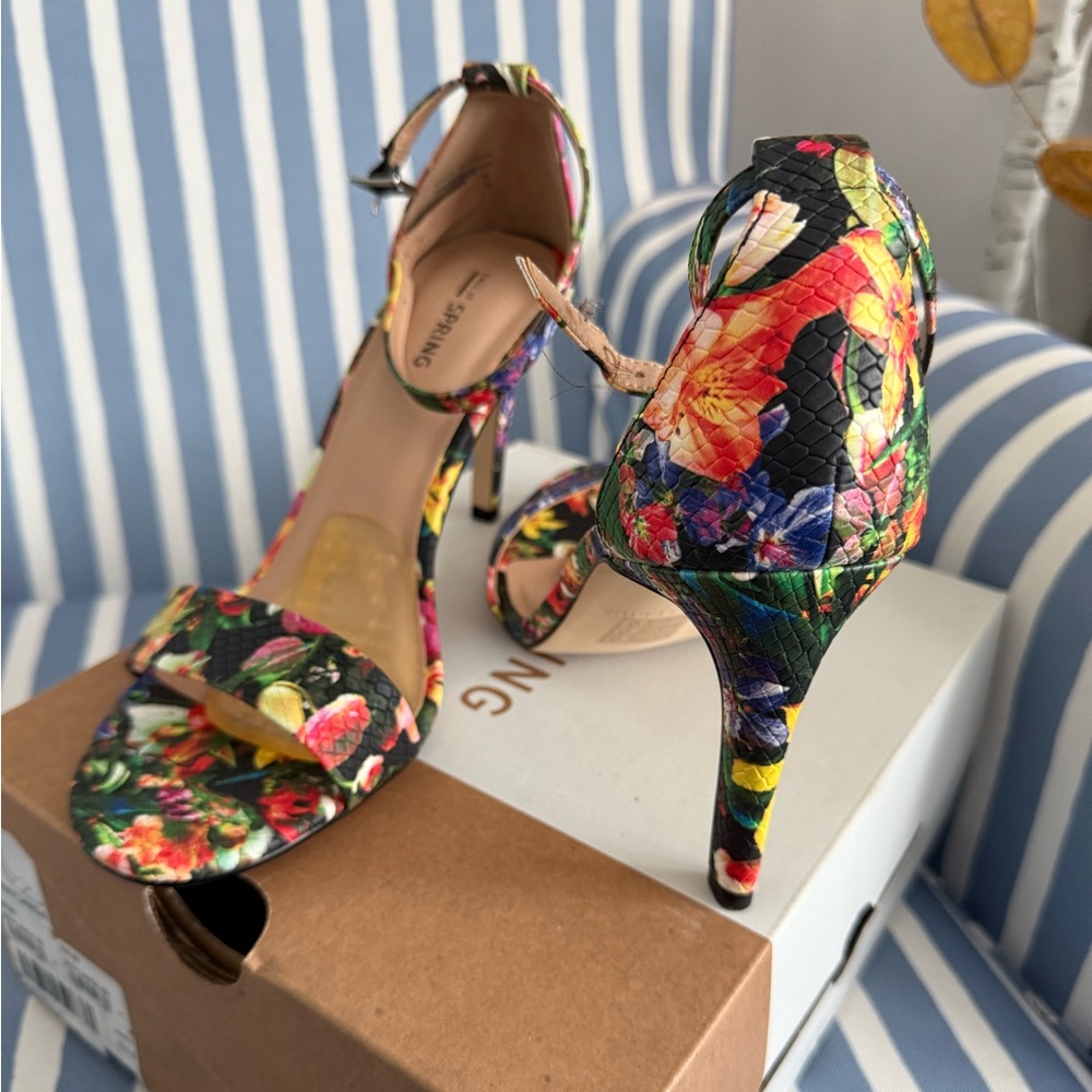 Call It Spring Floral Snakeskin Heels Waylanda Heels